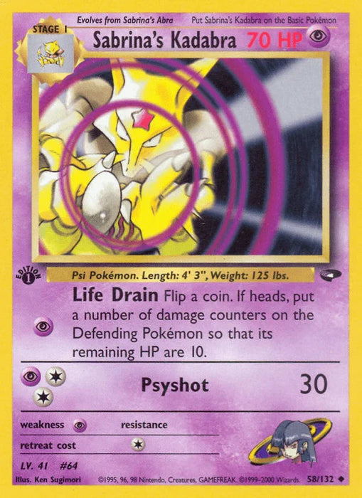 Sabrina's Kadabra (58/132) [Gym Challenge 1st Edition] - for just $2.60! 