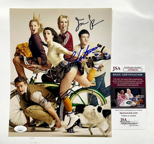 Cory Monteith, Matthew Morrison & Jane Lynch Signed Glee 8x10 Photo With JSA COA - for just $250! 