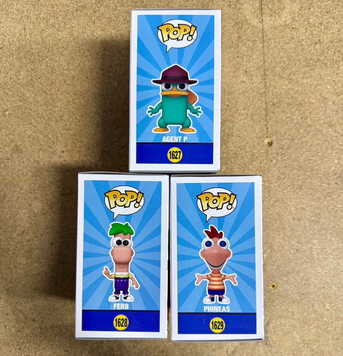 Funko Pop! Disney Phineas & Ferb #1628 #1629 & Agent P #1627 Set of 3 - for just $50! 