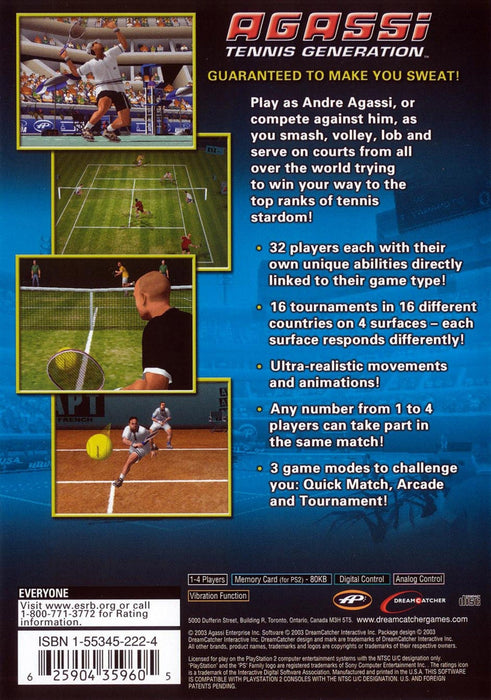 Agassi Tennis Generation – PlayStation 2 (PS2) - for just $3.99! 