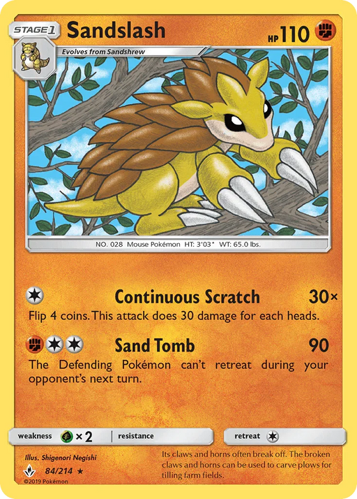 Sandslash (84/214) [Sun & Moon: Unbroken Bonds] - for just $0.15! 