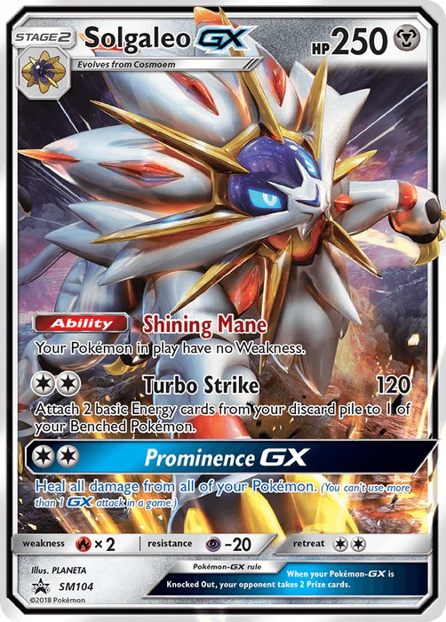 Solgaleo GX (SM104) [Sun & Moon: Black Star Promos] - for just $5.80! 