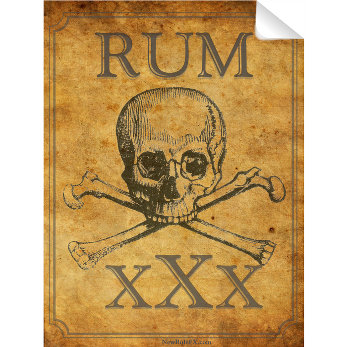 Pirate Rum Single Self Adhesive Label - License and Royalty Free for Film Use - for just $3! 