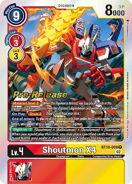 Shoutmon X4 [BT10-009] [Xros Encounter Pre-Release Cards] - Just $0.35! Shop now at Retro Gaming of Denver