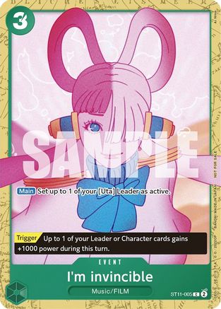 I'm invincible (Starter Deck 11: Uta Deck Battle) (ST11-005) - One Piece Promotion Cards - for just $0.28! 