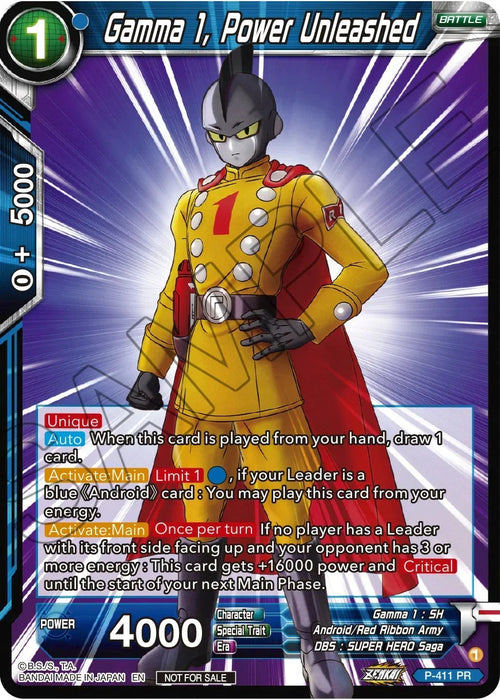 Gamma 1, Power Unleashed (Zenkai Series Tournament Pack Vol.1) (P-411) [Tournament Promotion Cards] - for just $0.40! 