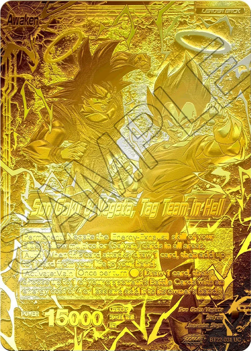 Son Goku // Son Goku & Vegeta, Tag Team in Hell (2023 Championship Finals) (Gold Metal Foil) (BT22-031) [Tournament Promotion Cards] - for just $0.10! 