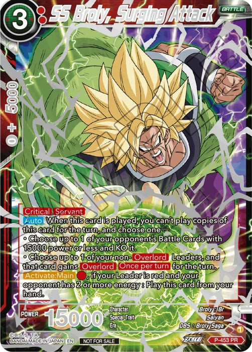 SS Broly, Surging Attack (Championship 2023 Reward Alternate Art Card Set) (Holo) (P-453) [Tournament Promotion Cards] - for just $14.60! 