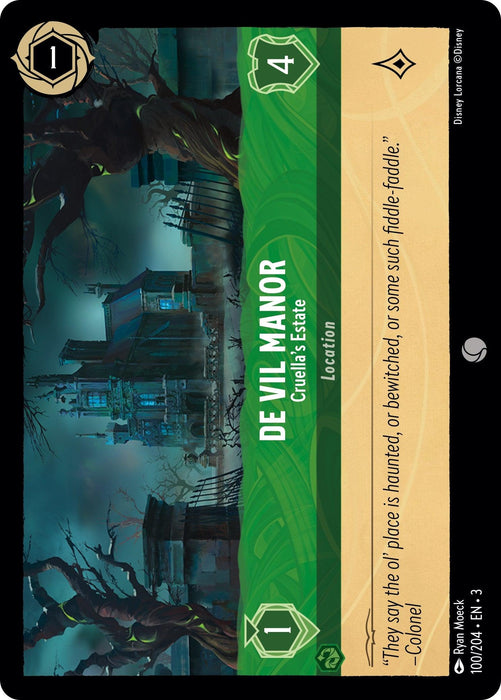 De Vil Manor - Cruella's Estate (100/204) - Into the Inklands - for just $0.03! 
