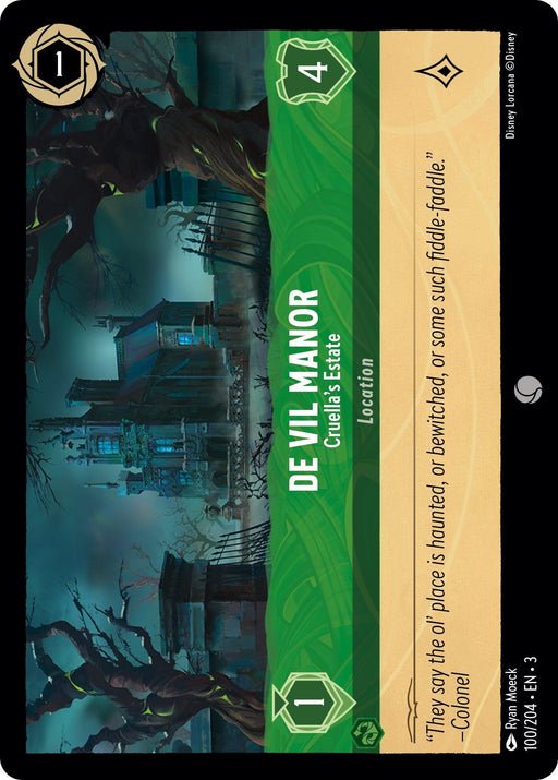 De Vil Manor - Cruella's Estate (100/204) - Into the Inklands - for just $0.03! 