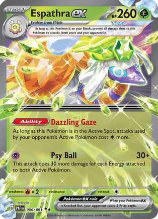 Espathra ex 006/091 - SV Paldean Fates Holofoil - for just $0.35! 