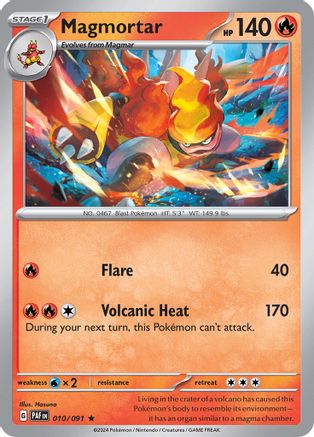 Magmortar 010/091 - SV Paldean Fates Holofoil - for just $0.08! 