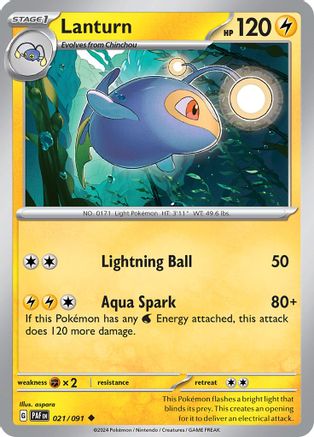 Lanturn 021/091 - SV Paldean Fates - for just $0.03! 