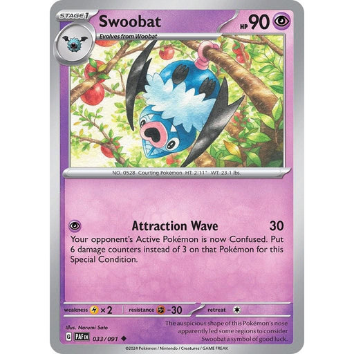 Swoobat (033/091) [Scarlet & Violet: Paldean Fates] - Just $0.04! Shop now at Retro Gaming of Denver