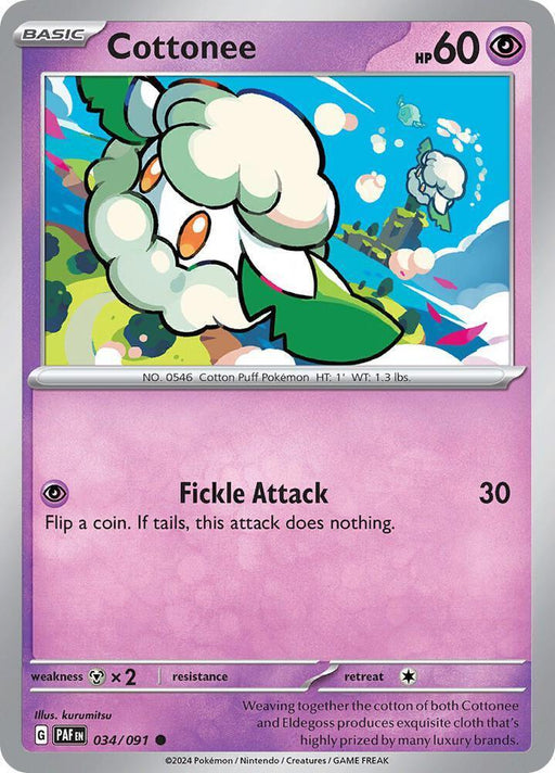 Cottonee (034/091) [Scarlet & Violet: Paldean Fates] - for just $0.10! 