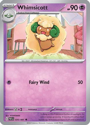 Whimsicott 035/091 - SV Paldean Fates - for just $0.05! 
