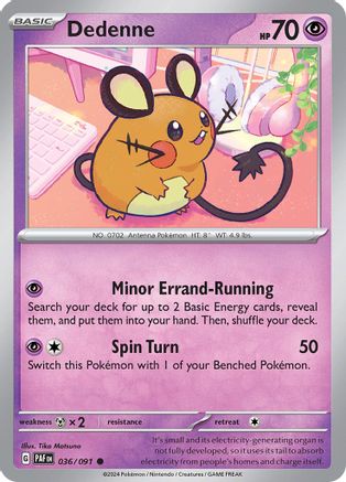 Dedenne 036/091 - SV Paldean Fates - for just $0.03! 