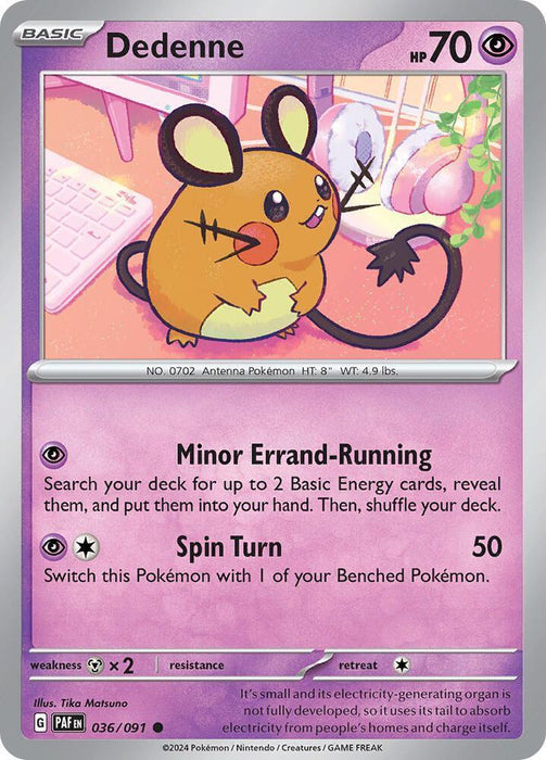 Dedenne (036/091) [Scarlet & Violet: Paldean Fates] - for just $0.10! 