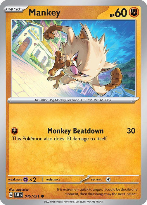 Mankey (045/091) [Scarlet & Violet: Paldean Fates] - for just $0.10! 