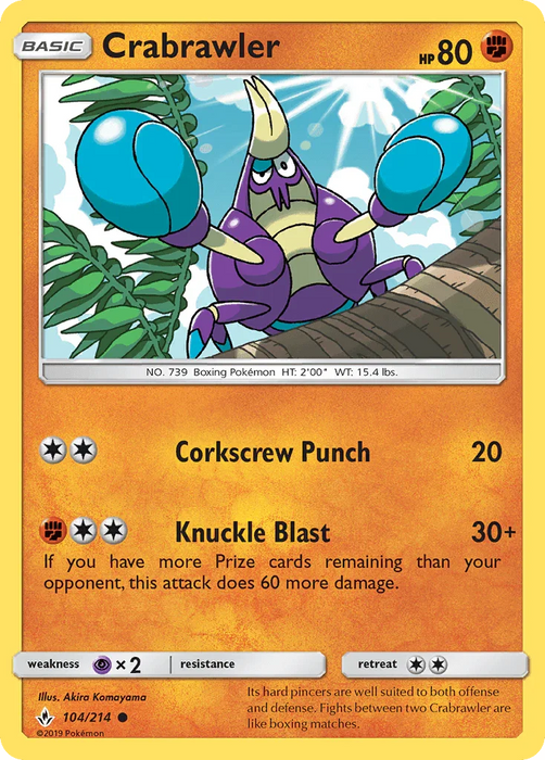 Crabrawler (104/214) [Sun & Moon: Unbroken Bonds] - for just $0.10! 