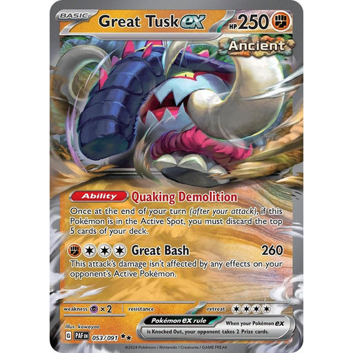 Great Tusk ex (053/091) [Scarlet & Violet: Paldean Fates] - Just $0.52! Shop now at Retro Gaming of Denver