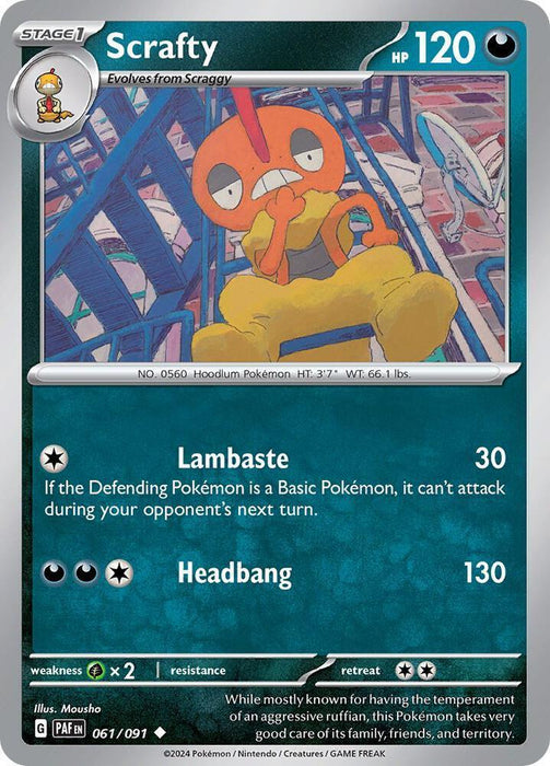 Scrafty (061/091) [Scarlet & Violet: Paldean Fates] - for just $0.10! 