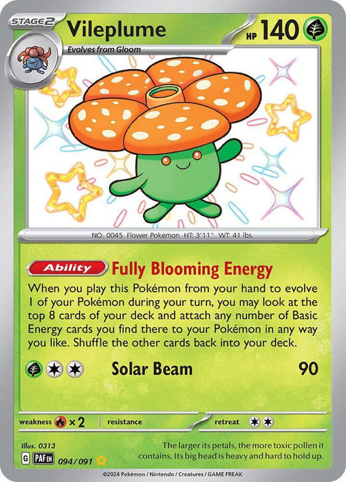 Vileplume (094/091) [Scarlet & Violet: Paldean Fates] - for just $2.85! 