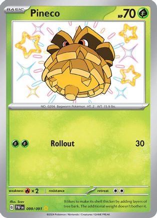 Pineco 099/091 - SV Paldean Fates Holofoil - for just $1.25! 