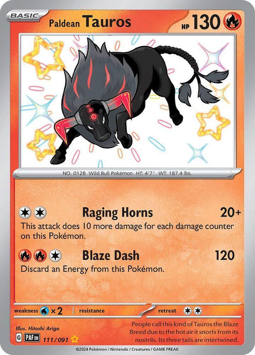 Paldean Tauros (111/091) [Scarlet & Violet: Paldean Fates] - for just $1.25! 