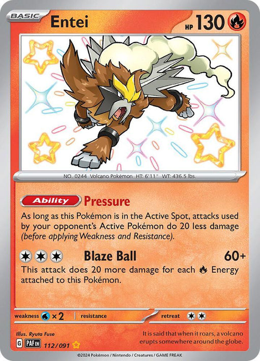 Entei (112/091) [Scarlet & Violet: Paldean Fates] - for just $3.60! 