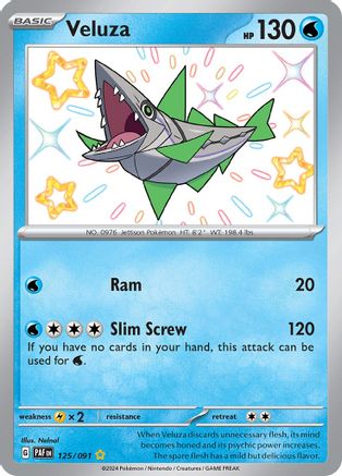 Veluza 125/091 - SV Paldean Fates Holofoil - for just $1.15! 