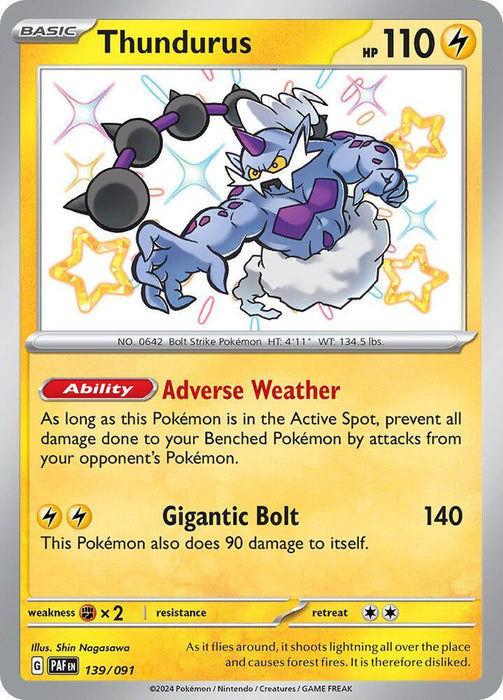 Thundurus (139/091) [Scarlet & Violet: Paldean Fates] - for just $0.95! 