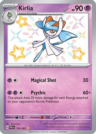 Kirlia 154/091 - SV Paldean Fates Holofoil - for just $4.99! 