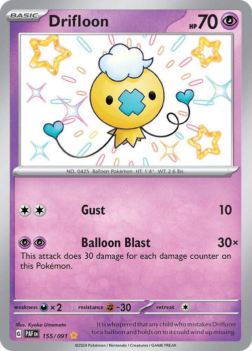 Drifloon (155/091) [Scarlet & Violet: Paldean Fates] - for just $2.05! 