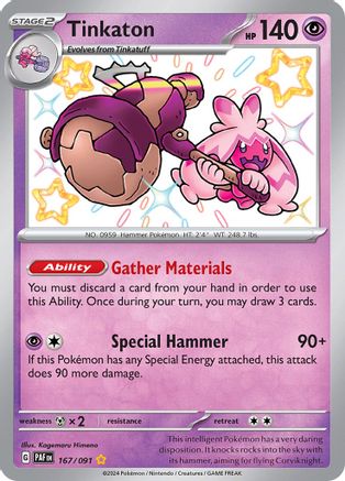 Tinkaton 167/091 - SV Paldean Fates Holofoil - for just $3.98! 