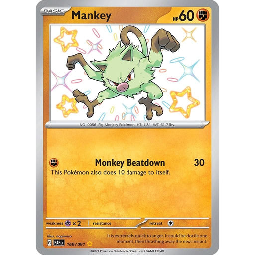 Mankey (169/091) [Scarlet & Violet: Paldean Fates] - Just $1! Shop now at Retro Gaming of Denver