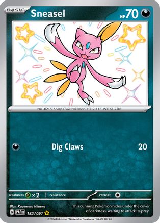 Sneasel 182/091 - SV Paldean Fates Holofoil - for just $1.50! 