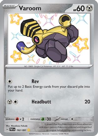 Varoom 192/091 - SV Paldean Fates Holofoil - for just $0.90! 