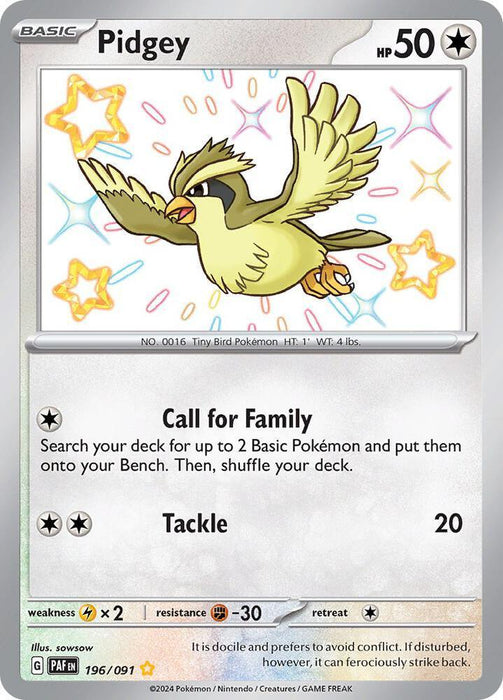 Pidgey (196/091) [Scarlet & Violet: Paldean Fates] - for just $3.10! 