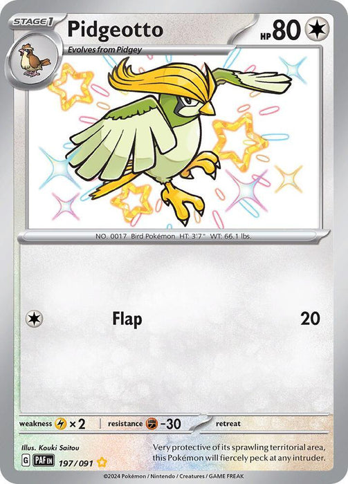Pidgeotto (197/091) [Scarlet & Violet: Paldean Fates] - for just $2.70! 