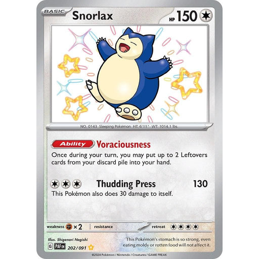 Snorlax (202/091) [Scarlet & Violet: Paldean Fates] - Just $9.50! Shop now at Retro Gaming of Denver