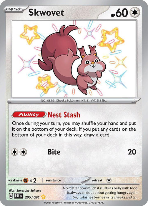Skwovet (205/091) [Scarlet & Violet: Paldean Fates] - for just $1.05! 