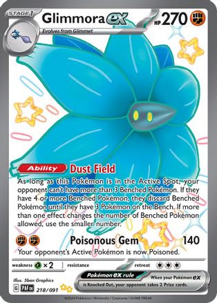 Glimmora ex 218/091 - SV Paldean Fates Holofoil - for just $0.45! 