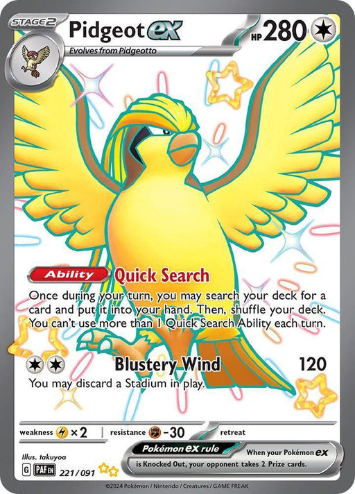 Pidgeot ex (221/091) [Scarlet & Violet: Paldean Fates] - for just $1.05! 