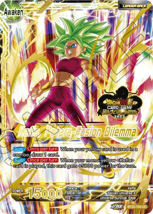 Kale & Caulifla // Kefla, Potara-Fusion Dilemma (2023 Worlds ZENKAI 06 Leader Set) (BT23-100) [Tournament Promotion Cards] - for just $240! 