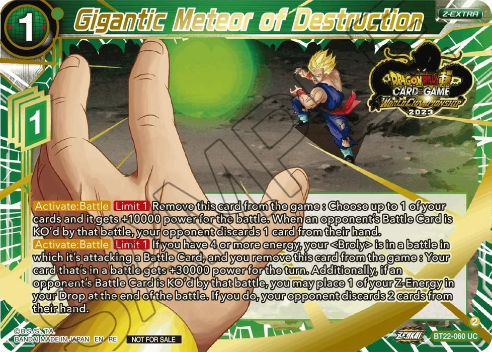 Gigantic Meteor of Destruction (2023 World Championship Z-Extra Card Set) (BT22-060) [Tournament Promotion Cards] - for just $4000! 