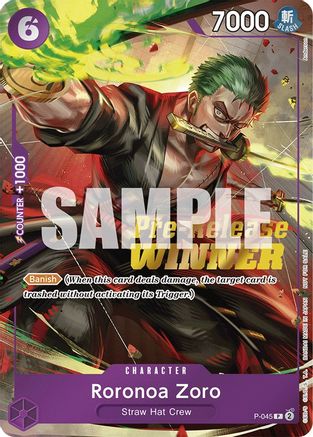 Roronoa Zoro (OP-06 Pre-Release Tournament) [Winner] (P-045) - One Piece Promotion Cards Foil - for just $108.08! 