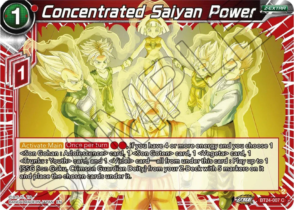 Concentrated Saiyan Power (BT24-007) [Beyond Generations] - for just $0.10! 