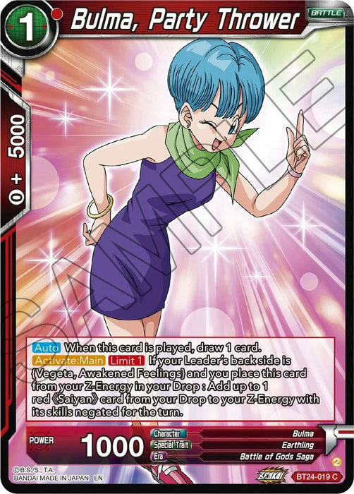 Bulma, Party Thrower (BT24-019) [Beyond Generations] - for just $0.10! 