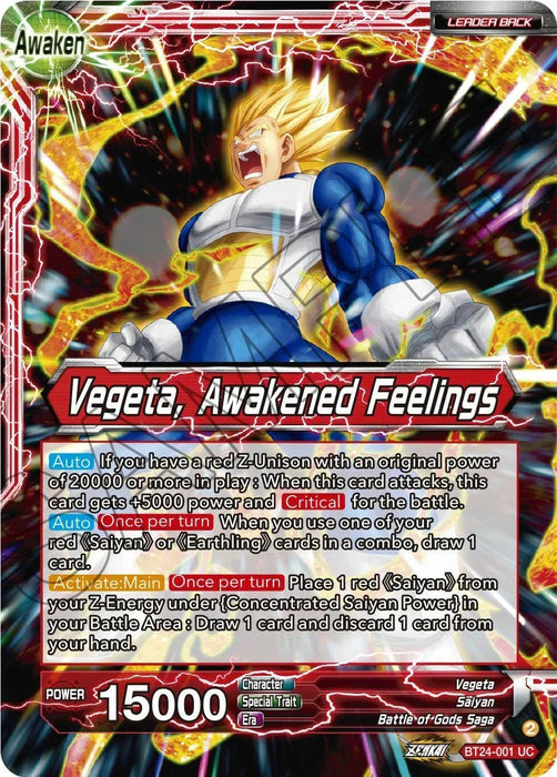 Vegeta // Vegeta, Awakened Feelings (BT24-001) [Beyond Generations] - for just $0.10! 